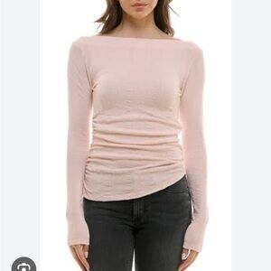 Urban Social Pink Shirred Long Sleeve Top NWT Size XL